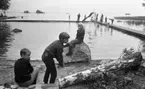 Värhulta ö, 4 juli 1967

En barnkoloni på ön Värhulta, sommaren 1967. 
Sandviksbadet vid Hjälmaren.