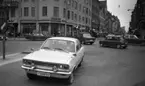 Rubrik till negativbilderna: Skyddsrep (fort). 13 april 1967. 
Bilden tagen i korsningen Storgatan - Järnvägsgatan.