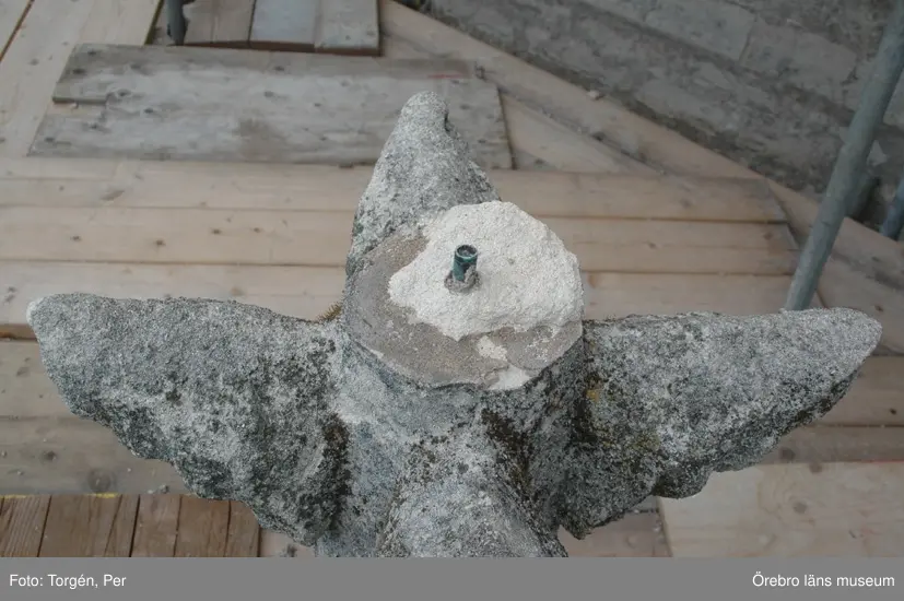 Bilder tagna under renoveringen av tornet på Nikolaikyrkan 2005.
Utsikt från Nikolaikyrkans torn, byggnadsställning.