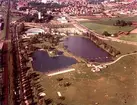 Flygfoto över Gustavsviksbadet, Örebro.