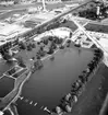 Flygfoto över Gustavsviksbadet, Örebro.