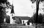 Axbergs kyrka, exteriör.
Bilden tagen för vykort.