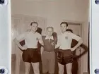 Handboll, Idrottshuset 1948. Roland Öst, Göte Edgren och Lasse Larsson.