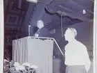 Invigning av Örebro Idrottshus 1 sept. 1946.
 Ordförande Otto E. Andersson invigningstalar.