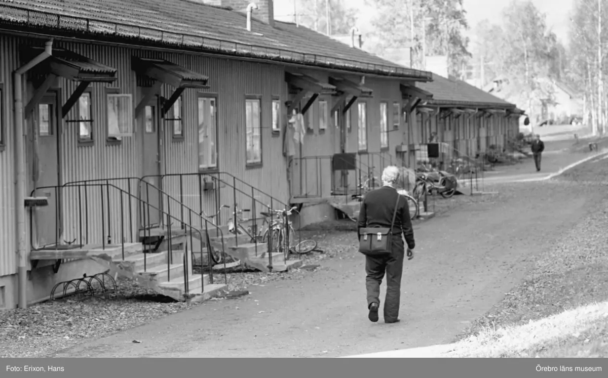 Dokumentation av Ställbergsgruvan i Ljusnarsberg, nedlagd 1977.
Gruvarbetarbostäder.