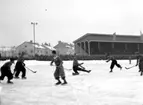 Bandymatch, landskampen Sverige-Norge på Eyravallen.