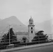 Stadsvy, kyrkobyggnad.
Lugano, Italien.