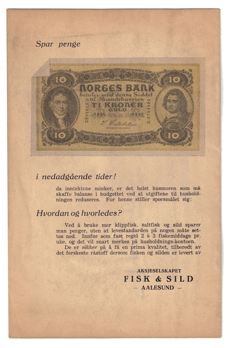 Ulike flygeblader og brosjyrer som ligner ekte pengesedler.
