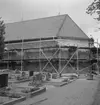 Kräcklinge kyrka, exteriör, renovering.
18 juni 1954.