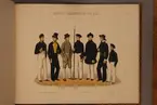 Plansch med uniform för Majestäts flotta för åren 18..-1832. Plansch i färgtryck efter original av Adolf Ulrik Schützercrantz. Ingår i planschsamlingen Svenska krigsmaktens fordna och närvarande munderingar.