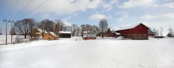 Panoramabilde tatt sørfra om vinteren
