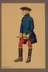 Plansch med uniform för trossdräng vid Västgöta kavalleriregemente 1761, ritad av Einar von Strokirch.