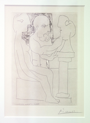 Sculptor Modelling a Bust in the Presence of His Model [Radering]