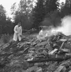 Pyromanbränderna i Kopparberg den 19 juni 1961. Brandsläckning.