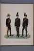 Plansch i färgtryck med uniform för Artilleristaben, Svea artilleriregemente och Göta artilleriregemente. Ingår i boken Svenska arméns och flottans uniformer, utgiven av P.B Eklund 1891.