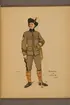 Subaltern vid rytteriet iförd paraduniform m/1906. Illustration av Carl Hellström i skriften Huvudsakliga innehållet af Generalorder den 26 okt. 1906 n:r 1170-1176.