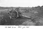 Ett batteri från Gotlands artillerikår A 7 övar med 7,5 cm kanon m/1902 på Fårö 1945.