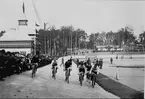 Velocipedtävling från Velodromen, Idrottsparken, Stockholm.