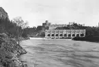 Trollhättan. Kraftstationen och Flottbergsströmmen. Kraftstationen före utbyggnaden.