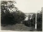 Bränninge, vy från balkongen.
Bilden ingår i två stora fotoalbum efter direktör Karl Wilhelm Hagelin som arbetade länge vid Nobels oljeanläggningar i Baku.