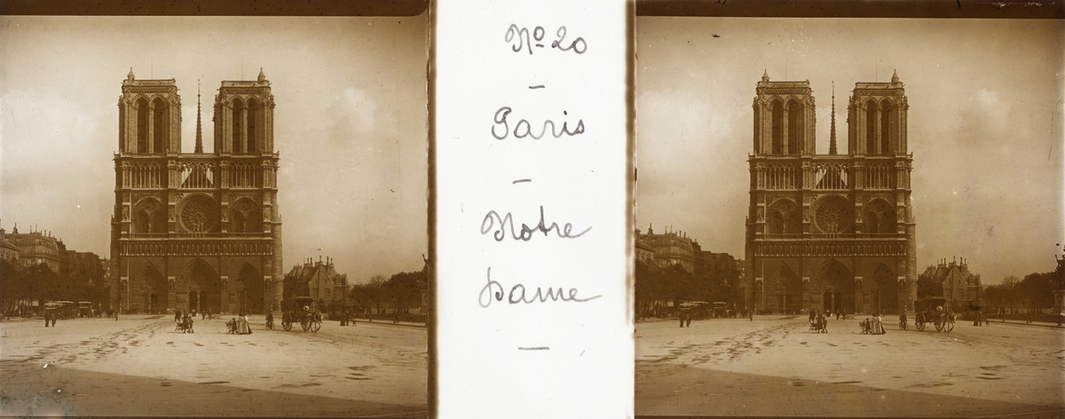 Stereobild av glas, Notre Dame.