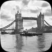 Skioptikonbild. Broöppning, Tower Bridge, London.