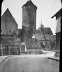 Skioptikonbild med motiv av Der Schochenturm i Besigheim.
Bilden har förvarats i kartong märkt: Resan 1907. Besigheim 8. 29.