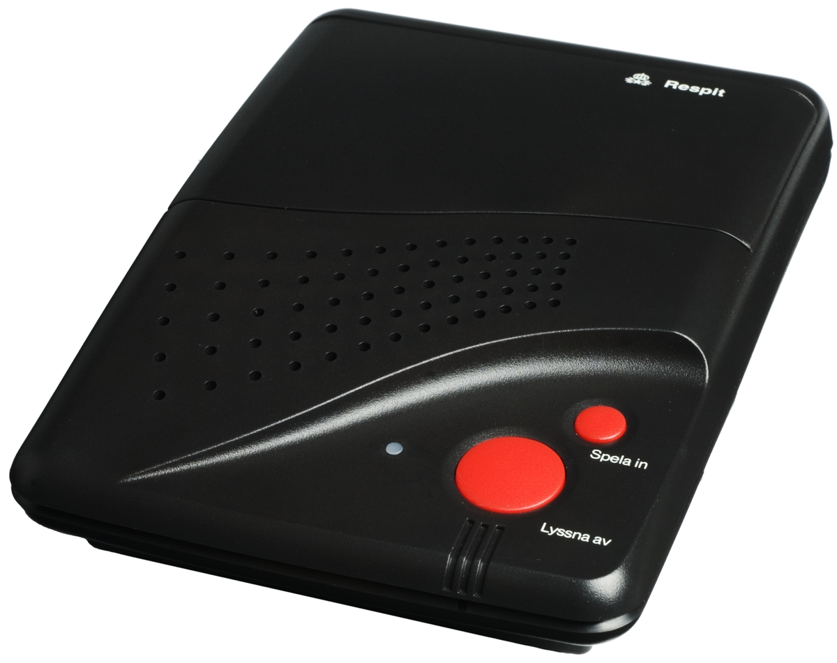 Kodstyrd telefonsvarare med mikrokassett MC-20, med nätadapter och mikrokassett, i originalkartong.