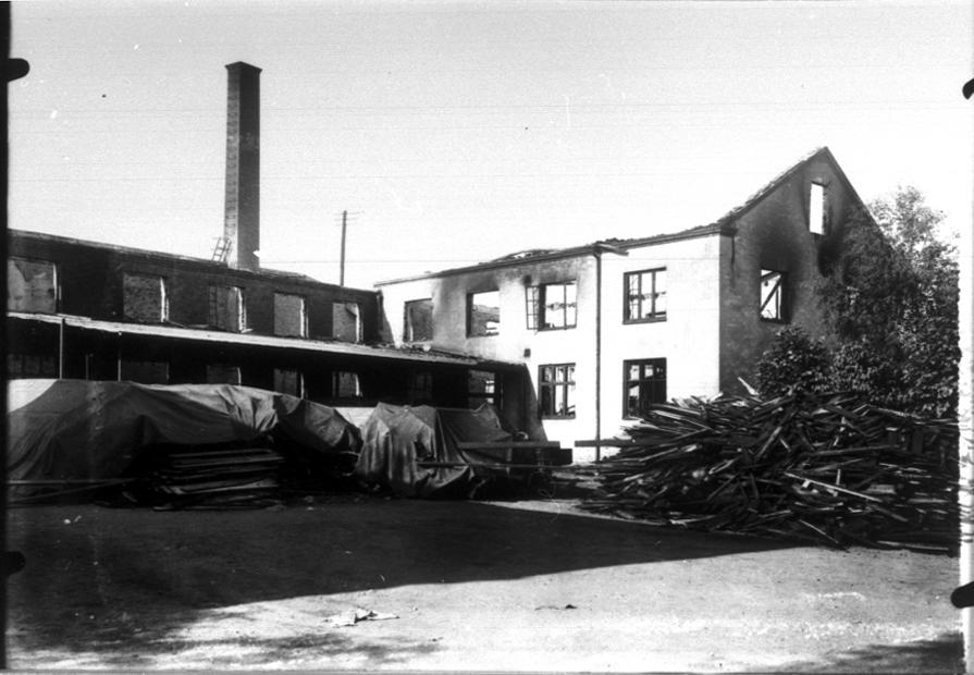 Kv. Ägir 29. Wahls Likkistfabriks brand, augusti 1939.