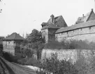 Skioptikonbild med motiv från utanför stadsmuren i Nürnberg.
Bilden har förvarats i kartong märkt: Nürnberg. VII.