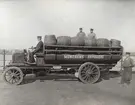 10 hk, 2 cyl. Daimler lastvagn för 5000 kg belastning. Levererad till Münchens Bryggeri, Stockholm 1903.