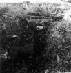 Hornborga kyrkoruin. Från förundersökningen 1954. Provschakt.