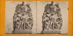 Stereobild med motiv av skulpturer på Triumfbågen, Arc de Triomphe de l'Étoile, Paris.