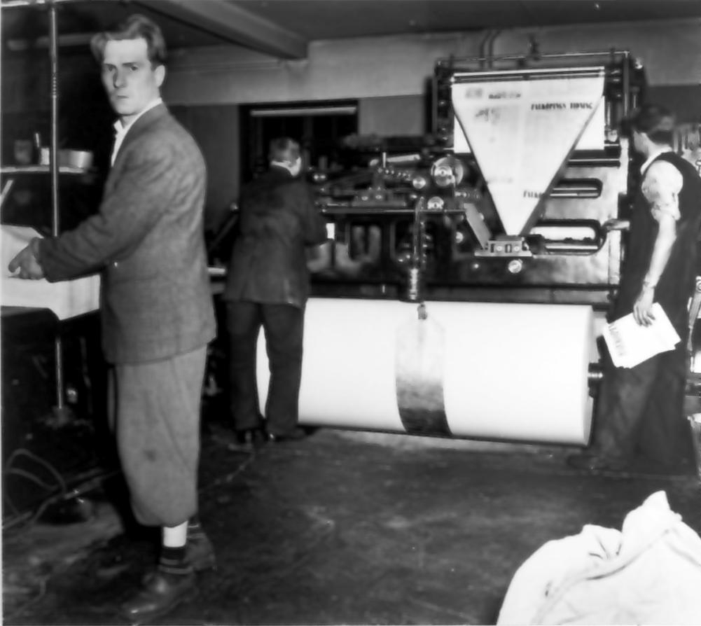 "FT-natt" (Falköpings tidning). Från utställningen "Falköping i bild" 1952.
