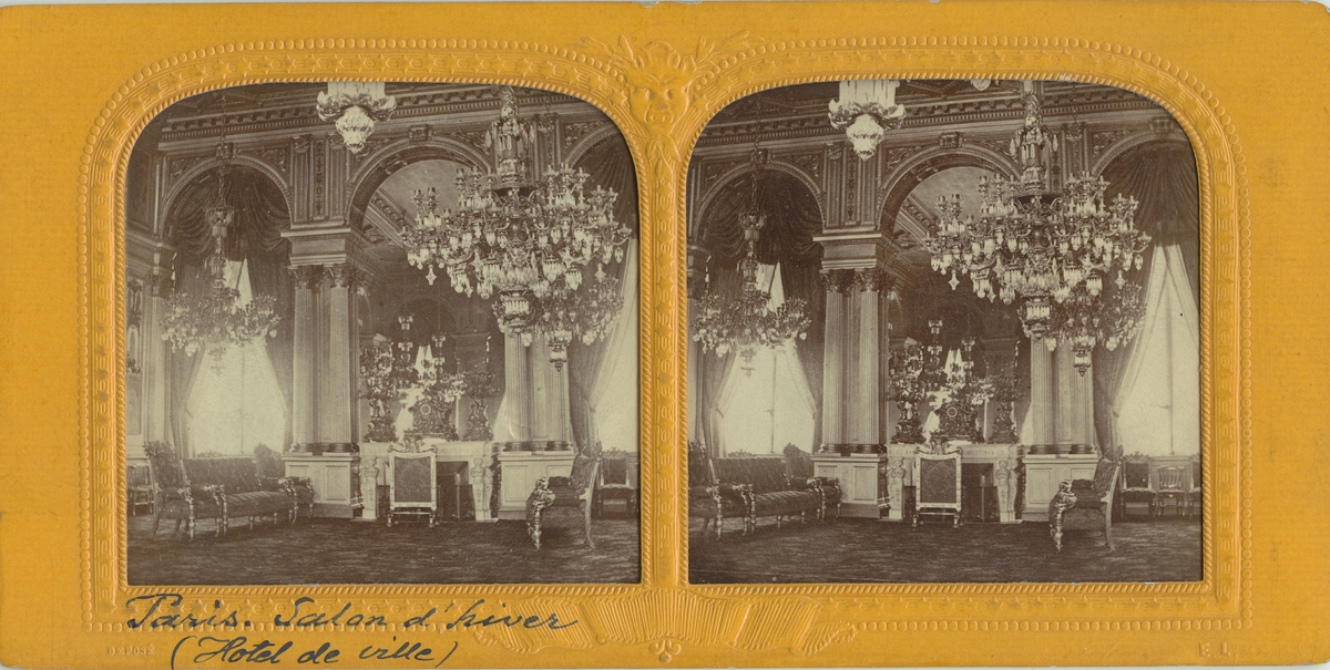 Vintersalen, Salon d'hiver i rådhuset, Hotel de Ville, Paris.