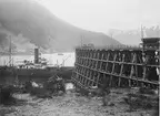 Parti av malmlastningskajen i Kiruna  omkring 1910.