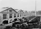 Hofors Jernverk, norra sidan. Fotografiet är en gåva till säjaren av Göth Odelberg i september 1901 och tillhör en samling av 13 fotografier.