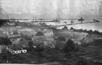 Vy över Trelleborgs hamn, 1905. Bild från tidskriften Hemmets bildmaterial.