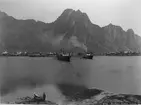 Sjangeli koppargruvor i Lappland. Svolvær (Svolvaer) vid Lofoten, Norge.