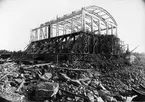 A.-B. Oskarshamns Kopparverks i Oskarshmans Kismagasin. Stephantank med 27 meters spännvidd. Utfört hösten 1917.