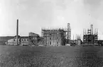 Aktiebolaget Gullhögens Bruk. Cementfabriken under byggnad hösten 1923.