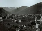 Vy över Bozen och Rosengarten.