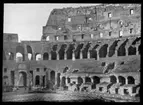 Skioptikonbild från institutionen för fotografi vid Kungliga Tekniska Högskolan. Motiv föreställande Colloseum i Rom, Italien..Bilden är troligen tagen av John Hertzberg under en resa i Europa.