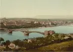 Ur album: Utländska Resan 1900 I. Handkolorerat fotografi. Vy över Koblenz.