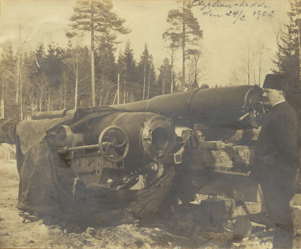 Bofors. Den kanon som sprängdes den 24 februari 1902 och orsakade personers död.