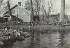 Billsjö järnbruk. Efter översvämningen 1 maj 1936. Herrgården med nya vattensamlingar.