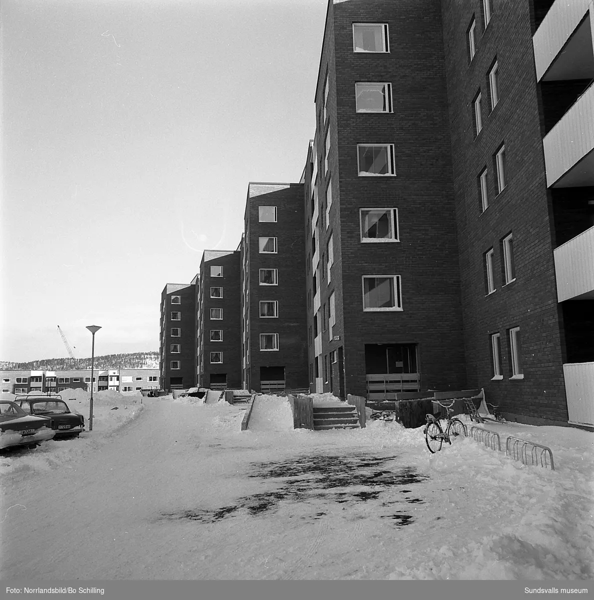 Byggbilder och exteriörer från bostadsområdena i Nacksta.