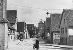 Skioptikonbild med motiv från Rothenburg.
Bilden har förvarats i kartong märkt: Rothenburg V. 1902.