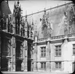 Skioptikonbild med motiv Palais de Justice.
Bilden har förvarats i kartong märkt: Resan 1906. Rouen 5. VII..Text på bild: 