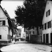 Skioptikonbild med motiv från Nördlingen.
Bilden har förvarats i kartong märkt: Resan 1911. Nördlingen 10. X.